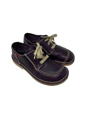 Duckfeet Fyn Leather Shoes Plum Purple EU 38 US 7.5-8 Lace Up Crepe Sole